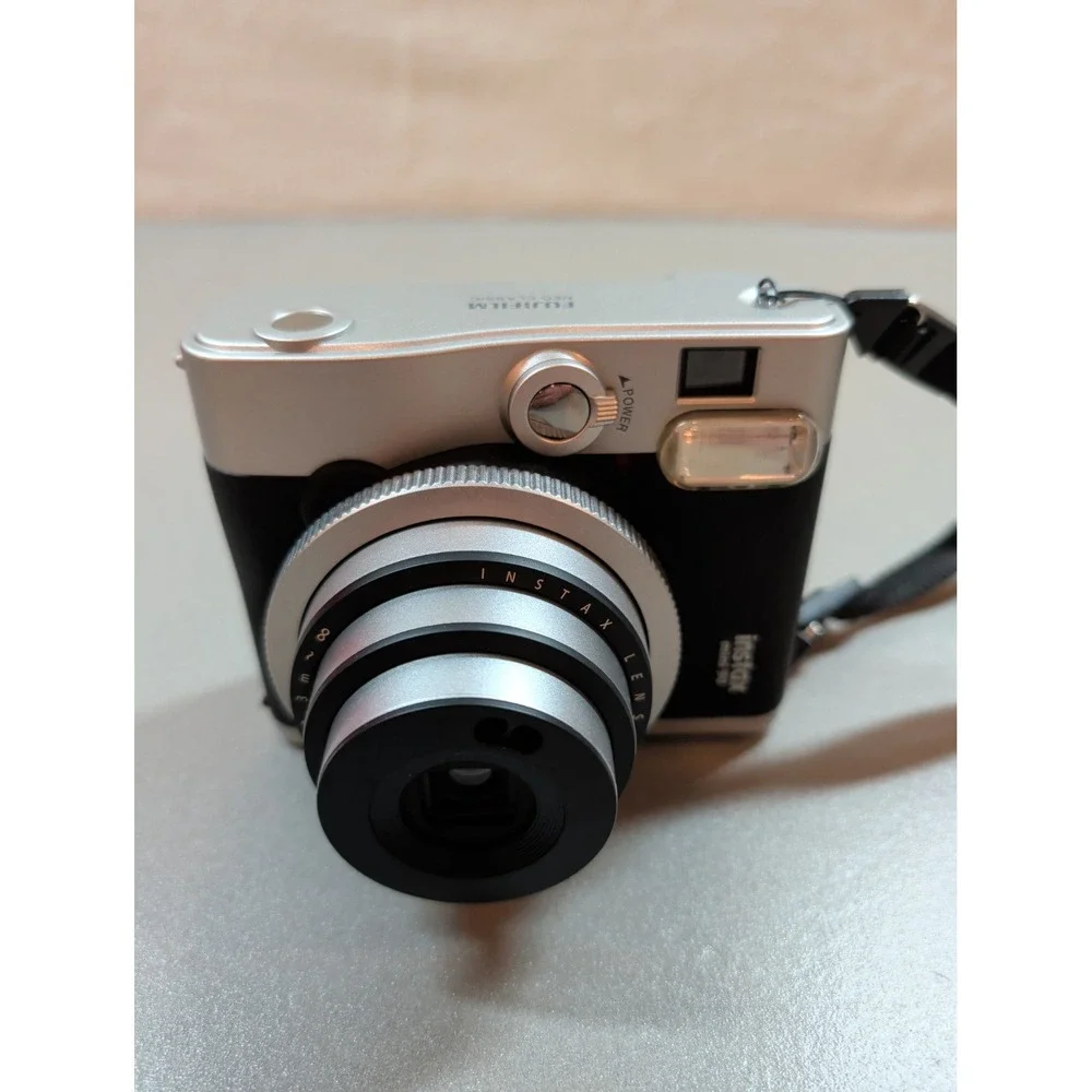 Fujifilm Instax Mini 90 Neo Classic Instant Film Camera Silver Black Bundle